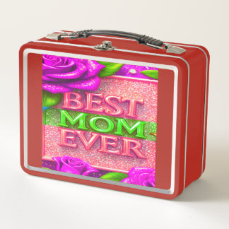 Beste Moeder Ooit Bloemige Metal Lunchbox | Retro