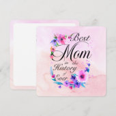 Beste moeder ooit, bloemrijk roze paarse groeten (Voorkant / Achterkant)