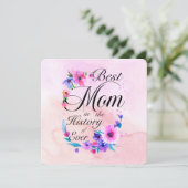 Beste moeder ooit, bloemrijk roze paarse groeten (Staand voorkant)