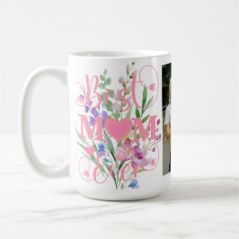 Beste Moeder Ooit Bloemrijk Watercolorontwerp Koffiemok