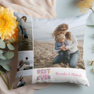 Beste Moeder Ooit Bloemrijke 4 Foto Collage Kussen