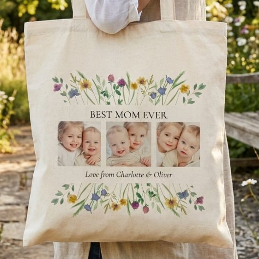 Beste Moeder Ooit Bloemrijke Foto Tote Bag