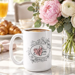 Beste Moeder Ooit Bloemrijke Lijst en Koninklijke Koffiemok