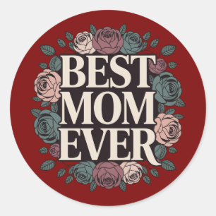Beste Moeder Ooit Bloemsticker Ronde Sticker