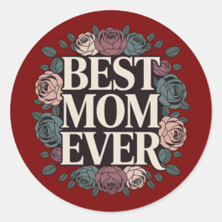 Beste Moeder Ooit Bloemsticker Ronde Sticker