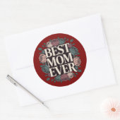 Beste Moeder Ooit Bloemsticker Ronde Sticker (Envelop)