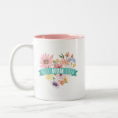 Beste moeder ooit | Blooming Wildbloemen Hart Foto Tweekleurige Koffiemok (Links)
