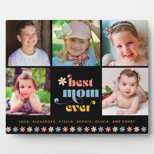Beste moeder ooit Boho Retro 5 foto's Fotoplaat (Voorkant)