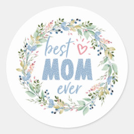 Beste Moeder ooit Botanische krans Moederdag Ronde Sticker