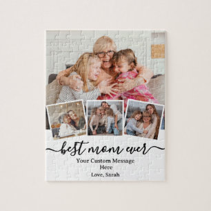 "Beste moeder ooit" cadeau met aangepaste foto's e Legpuzzel