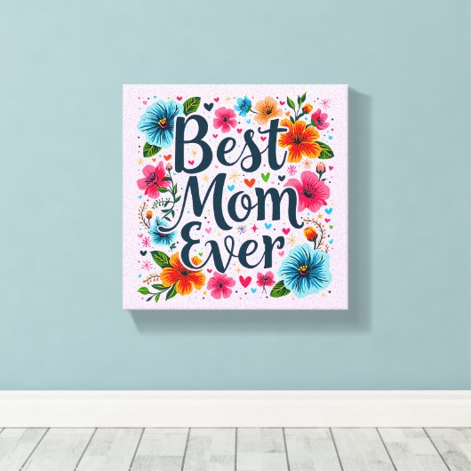 Beste moeder ooit canvas afdruk (Insitu (Houten vloer))