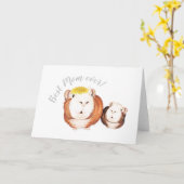 Beste Moeder Ooit! Cavia Moederdagkaart Kaart (Gele Bloem)