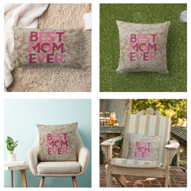 Beste Moeder ooit chique roze stijlvol Kussen (Best Mom Ever Chic Pink Stylish Pillow)