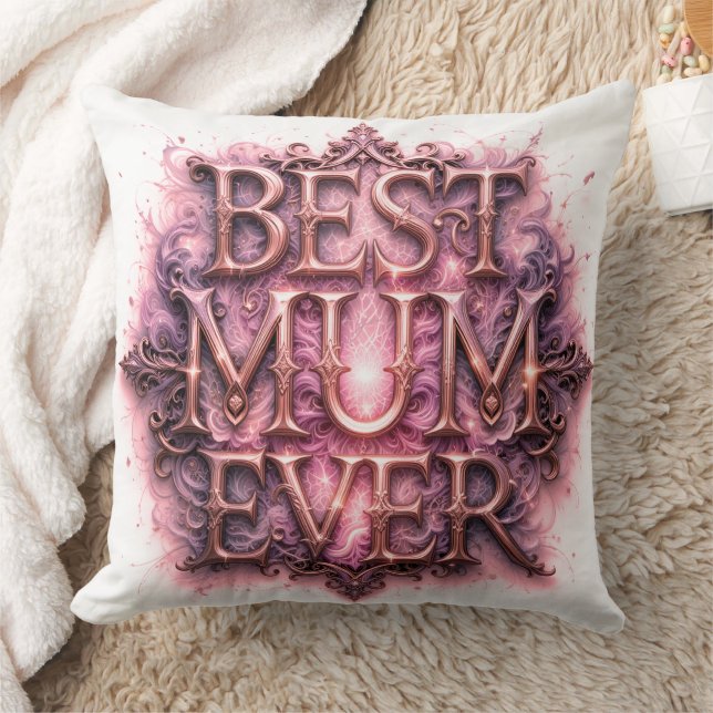 Beste moeder ooit citaat Butterfly Pink Kussen (Deken)