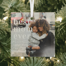 Beste Moeder Ooit | Citaat & Foto Cadeau Glas Ornament