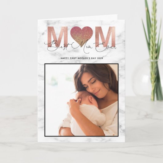 Beste moeder ooit citaat Moederdag 2 Foto Roos Gol Kaart (Voorkant)