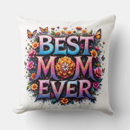 Beste moeder ooit citeren vlinders kleurrijke bloe kussen
