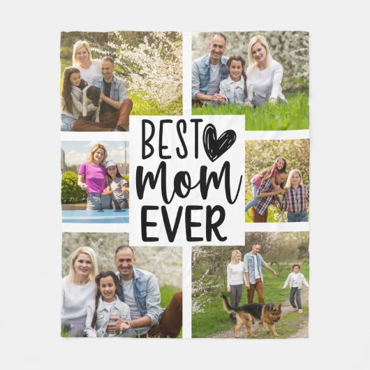 Beste Moeder ooit Custom Multi Foto Keepsake Fleece Deken (Voorkant)