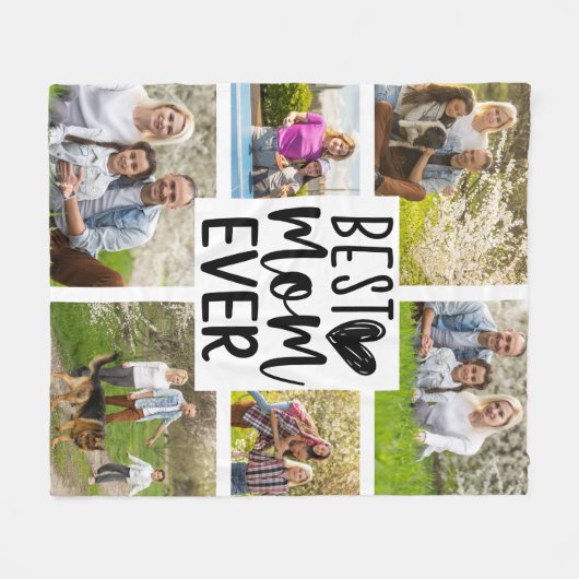Beste Moeder ooit Custom Multi Foto Keepsake Fleece Deken (Voorkant (Horizontaal))