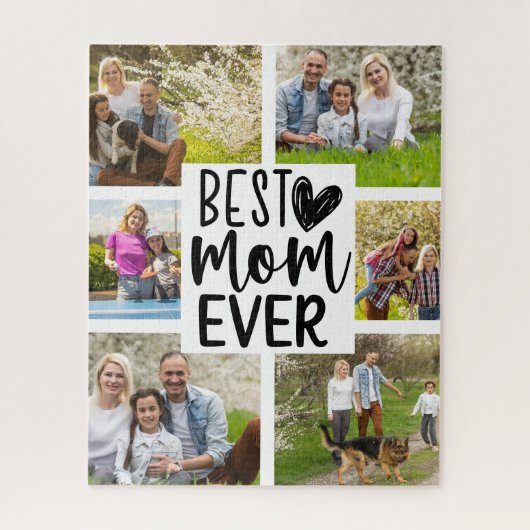 Beste Moeder ooit Custom Multi Foto Keepsake Legpuzzel (Verticaal)