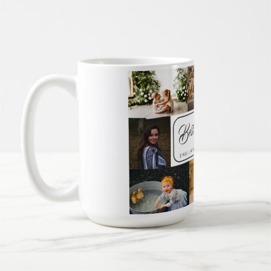Beste moeder ooit Custom Photo Collage Modern Koffiemok (Links)