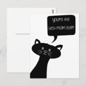 Beste moeder ooit! - Cute Black Cat Briefkaart (Voorkant / Achterkant)