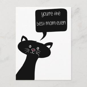 Beste moeder ooit! - Cute Black Cat Briefkaart