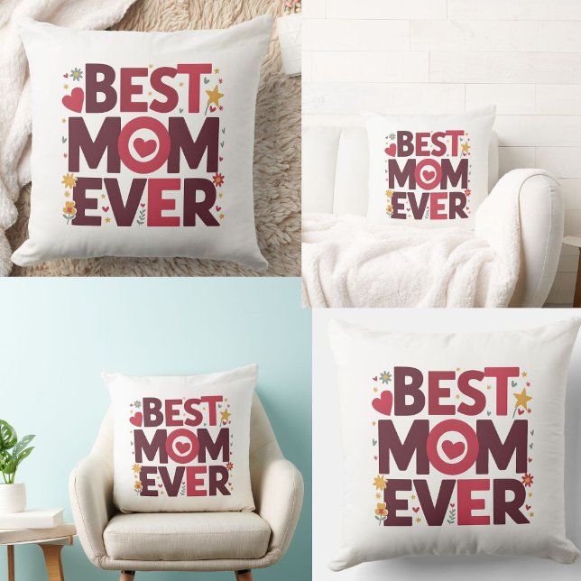 Beste Moeder Ooit Cute Hearts Moeder  Kussen (best mom ever pillows)