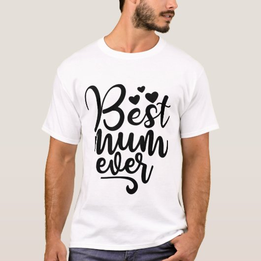 Beste moeder ooit Cute Hearts Moederdag T-shirt (Voorkant)