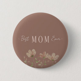 Beste Moeder Ooit,Cute, Minimalistisch,Bloemen Pat Ronde Button 5,7 Cm