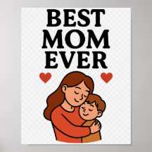 Beste moeder ooit decoratief Poster voor mama