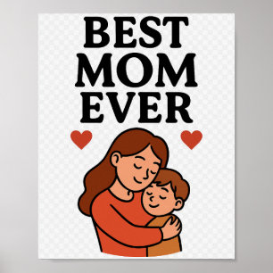 Beste moeder ooit decoratief Poster voor mama