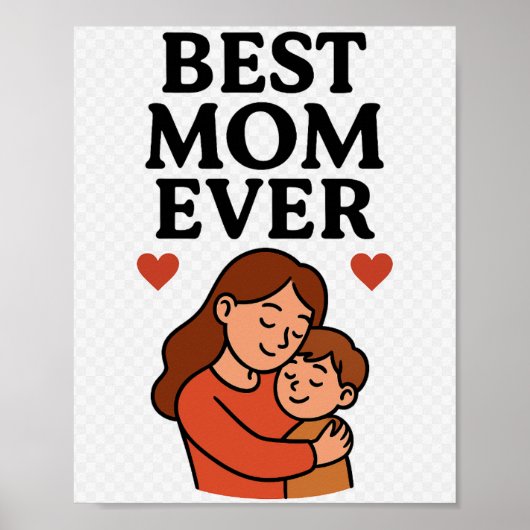 Beste moeder ooit decoratief Poster voor mama (Voorkant)