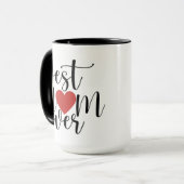 Beste Moeder Ooit Decoratief Script Met Rood Hart Mok (Voorkant links)