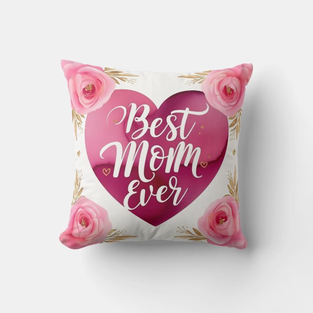 Beste moeder ooit decoratieve bloemen - Home Gift Kussen (Voorkant)