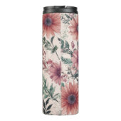 Beste Moeder Ooit donkerroze bloemen Thermosbeker (Achterkant)