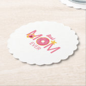 Beste Moeder Ooit Donut Bloemstuk Kartonnen Onderzetters (Gekanteld)