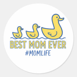 Beste moeder ooit eend familie Schattigee moeder c Ronde Sticker
