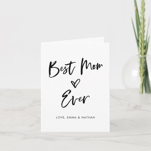 Beste moeder ooit | Eenvoudig Casual script en har Feestdagen Kaart (Voorkant)