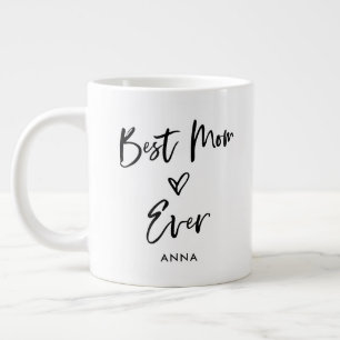 Beste moeder ooit Eenvoudig Casual script en har Grote Koffiekop