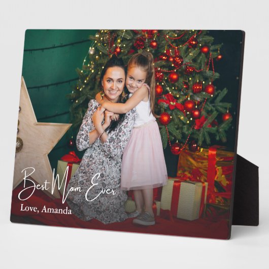 Beste moeder ooit eenvoudige aangepaste foto fotoplaat (Zijkant)