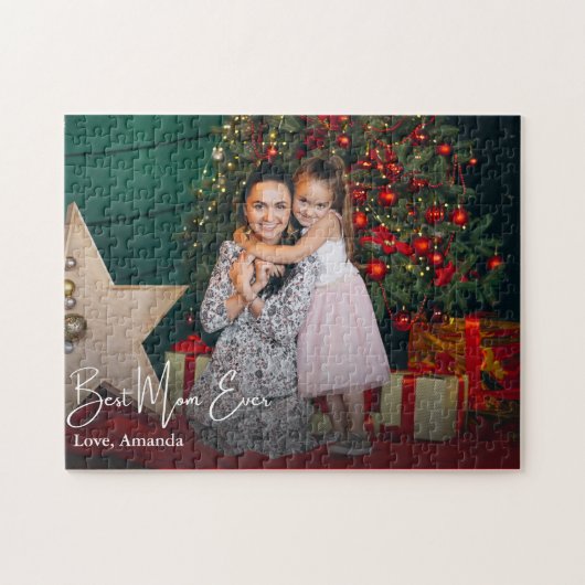 Beste moeder ooit eenvoudige aangepaste foto legpuzzel (Horizontaal)