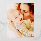 Beste moeder ooit eenvoudige moderne aangepaste fo folie feestdagen briefkaart (Voorkant)