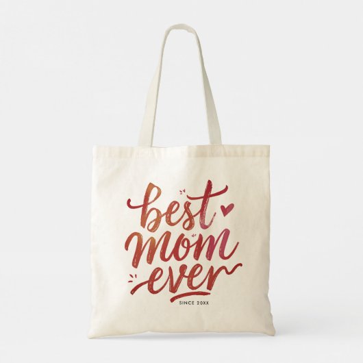 Beste moeder ooit eenvoudige moderne chique bruine tote bag (Achterkant)