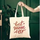 Beste moeder ooit eenvoudige moderne chique bruine tote bag