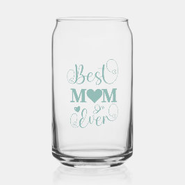 "Beste Moeder Ooit" elegant blauwgroen script Blikvorm Glas