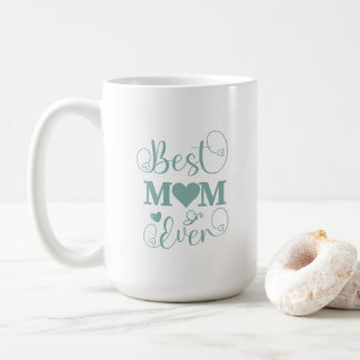 "Beste Moeder Ooit" elegant blauwgroen script Koffiemok