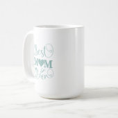 "Beste Moeder Ooit" elegant blauwgroen script Koffiemok (Voorkant links)
