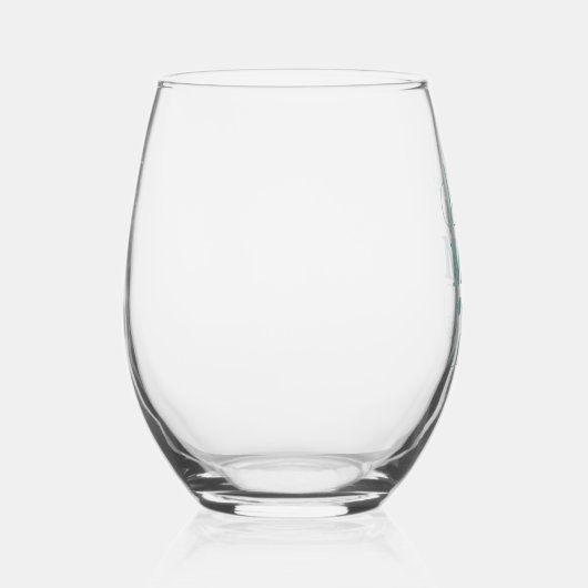 "Beste Moeder Ooit" elegant blauwgroen script Wijnglas Zonder Voet (Rechts)