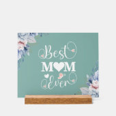 'Beste Moeder Ooit' elegant bloemencadeau Acryl Bord (Voorkant)